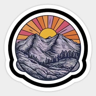 Sunrise Serenity: Mountain Majesty Sticker